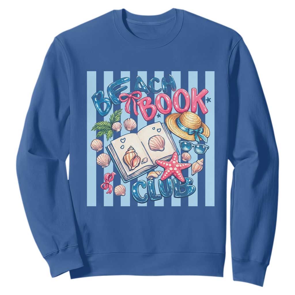 Beach Book Club Sweatshirt Bookworm Summer Vacation Graphic