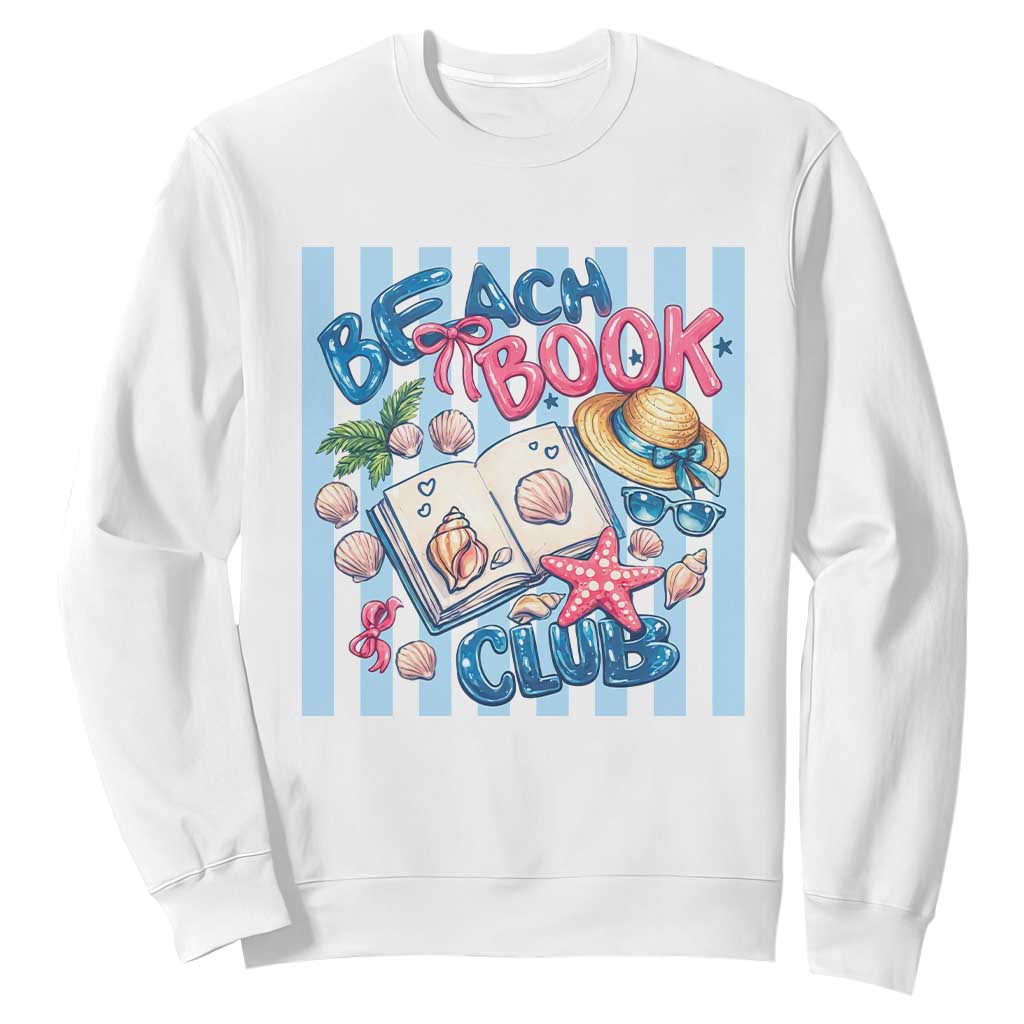 Beach Book Club Sweatshirt Bookworm Summer Vacation Graphic