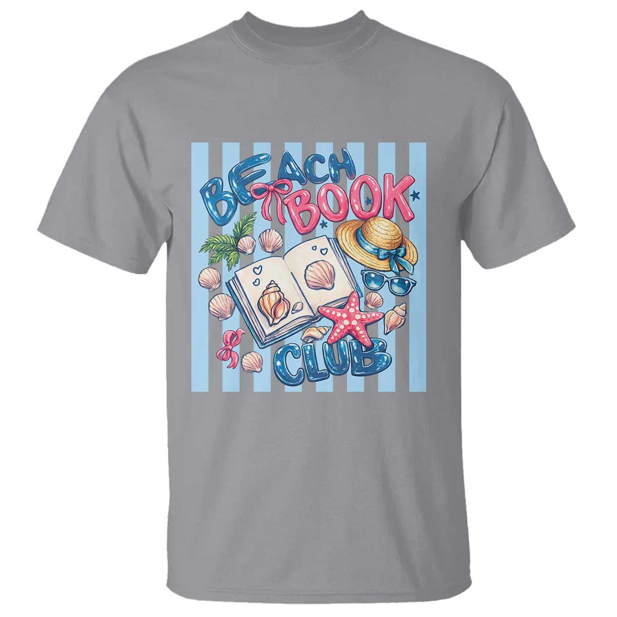Beach Book Club T Shirt Bookworm Summer Vacation Graphic