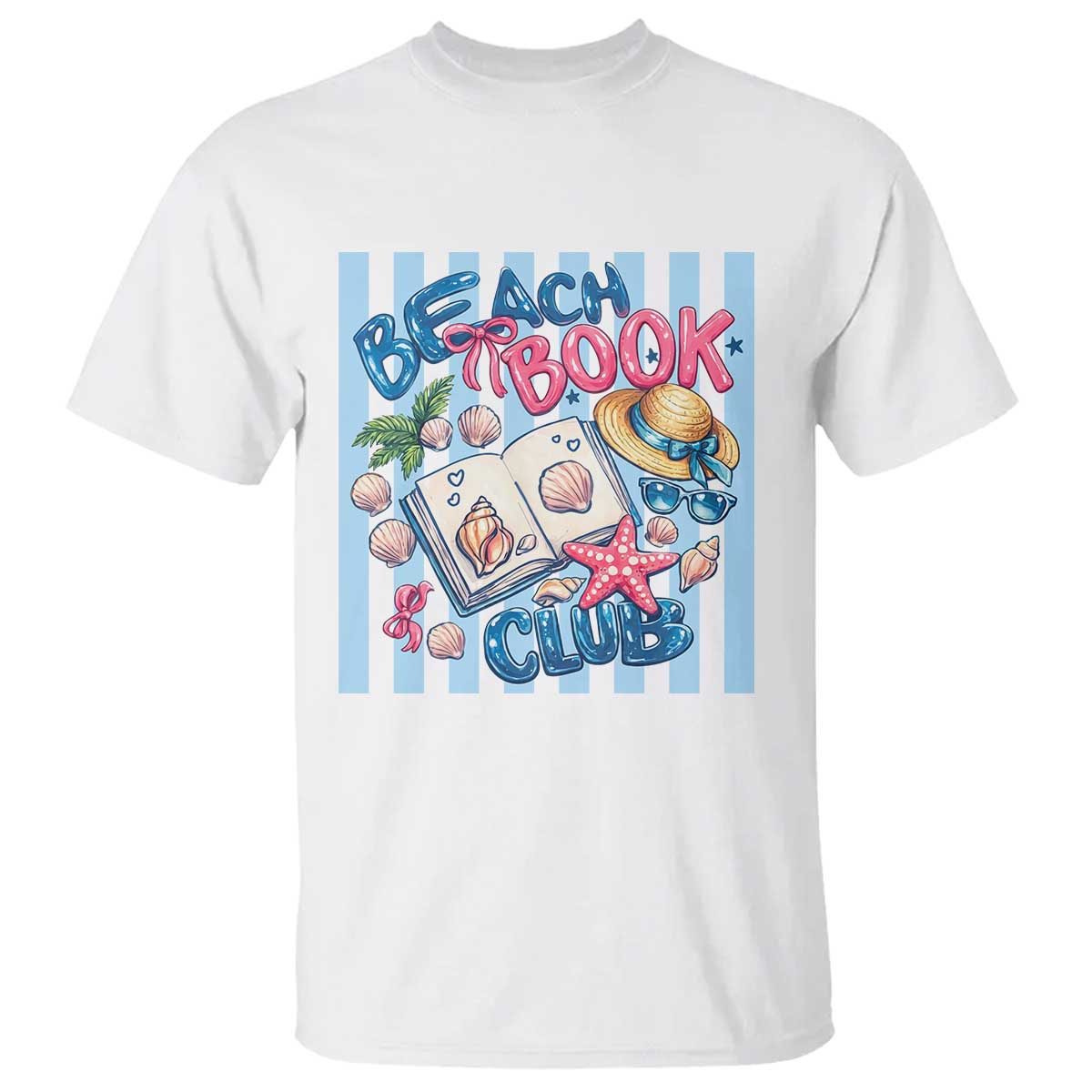 Beach Book Club T Shirt Bookworm Summer Vacation Graphic