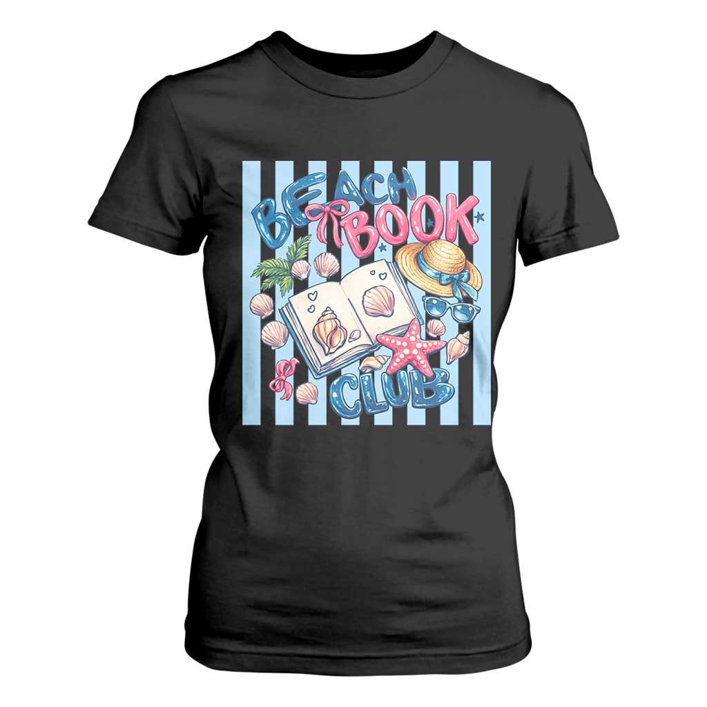 Beach Book Club T Shirt For Women Bookworm Summer Vacation Graphic