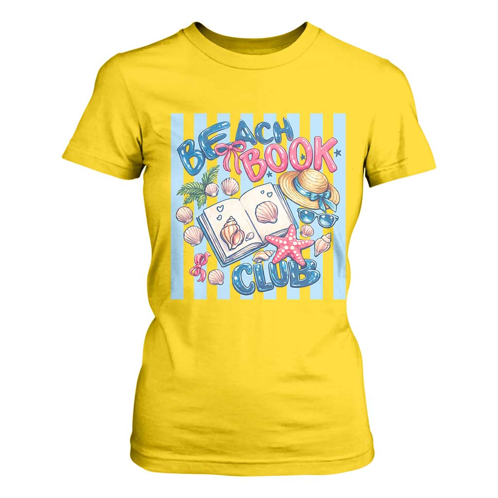 Beach Book Club T Shirt For Women Bookworm Summer Vacation Graphic