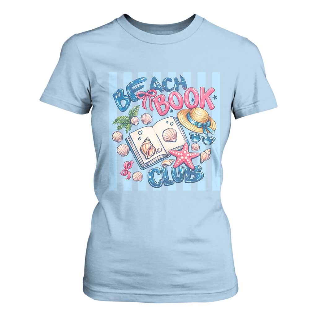 Beach Book Club T Shirt For Women Bookworm Summer Vacation Graphic