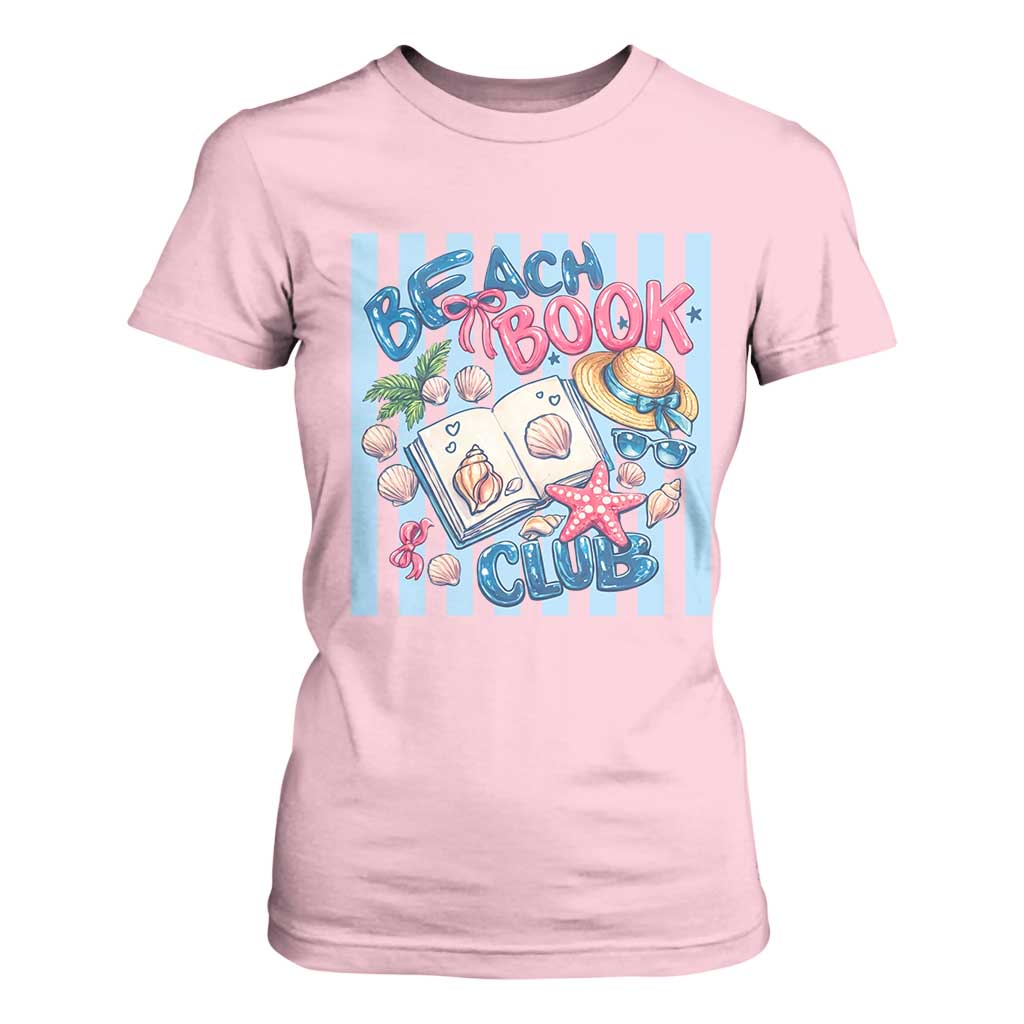 Beach Book Club T Shirt For Women Bookworm Summer Vacation Graphic