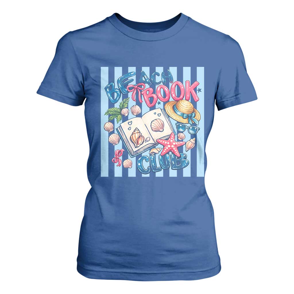 Beach Book Club T Shirt For Women Bookworm Summer Vacation Graphic