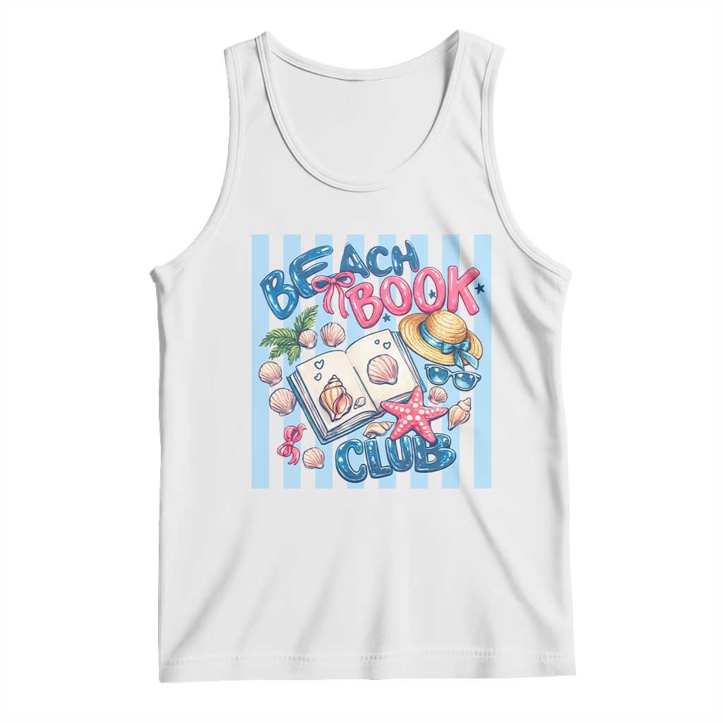 Beach Book Club Tank Top Bookworm Summer Vacation Graphic