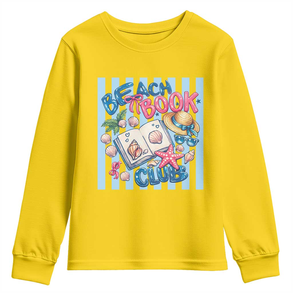 Beach Book Club Youth Sweatshirt Bookworm Summer Vacation Graphic