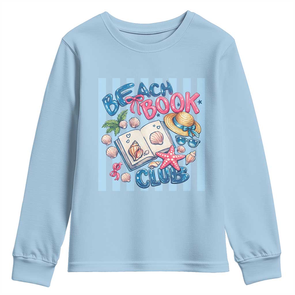 Beach Book Club Youth Sweatshirt Bookworm Summer Vacation Graphic