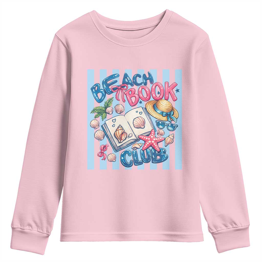 Beach Book Club Youth Sweatshirt Bookworm Summer Vacation Graphic