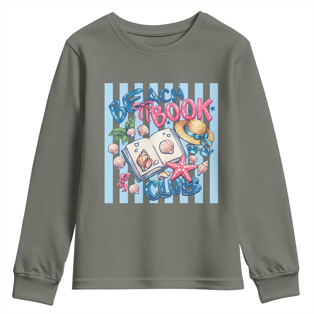 Beach Book Club Youth Sweatshirt Bookworm Summer Vacation Graphic