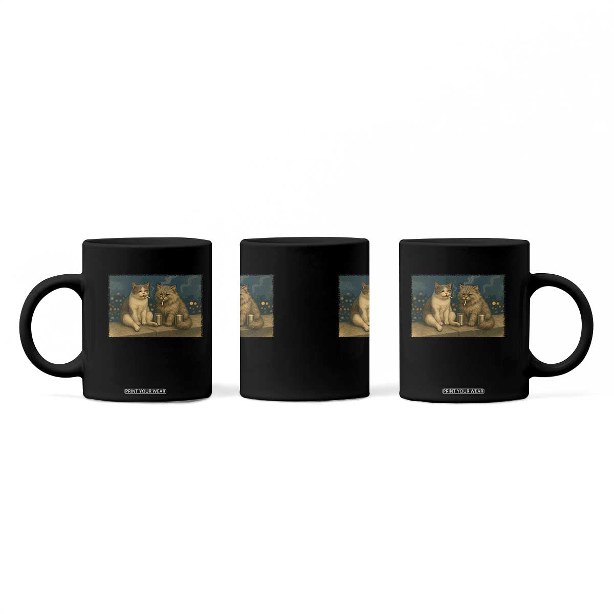 Funny Smoking Cat Coffee Mug Meme Cool Kitten With Cigarette TS12 Print Your Wear