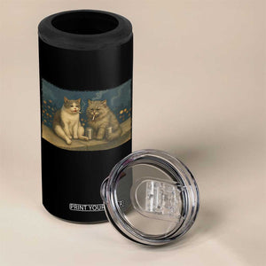 Funny Smoking Cat 4 in 1 Can Cooler Tumbler Meme Cool Kitten With Cigarette TS12 Print Your Wear