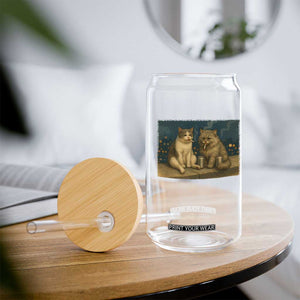 Funny Smoking Cat Glass Can Meme Cool Kitten With Cigarette TS12 Print Your Wear