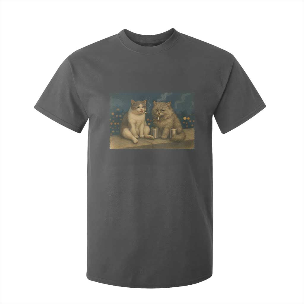 Funny Smoking Cat T Shirt For Kid Meme Cool Kitten With Cigarette TS12 Dark Heather Print Your Wear
