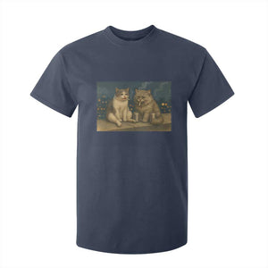Funny Smoking Cat T Shirt For Kid Meme Cool Kitten With Cigarette TS12 Navy Print Your Wear