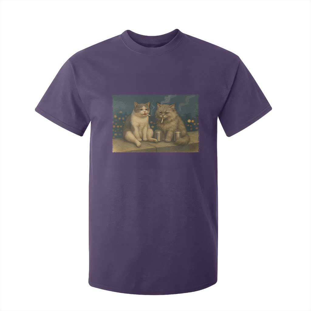 Funny Smoking Cat T Shirt For Kid Meme Cool Kitten With Cigarette TS12 Purple Print Your Wear