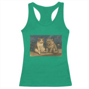 Funny Smoking Cat Racerback Tank Top Meme Cool Kitten With Cigarette TS12 Irish Green Print Your Wear