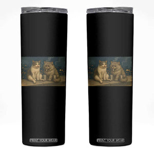 Funny Smoking Cat Skinny Tumbler Meme Cool Kitten With Cigarette TS12 Black Print Your Wear