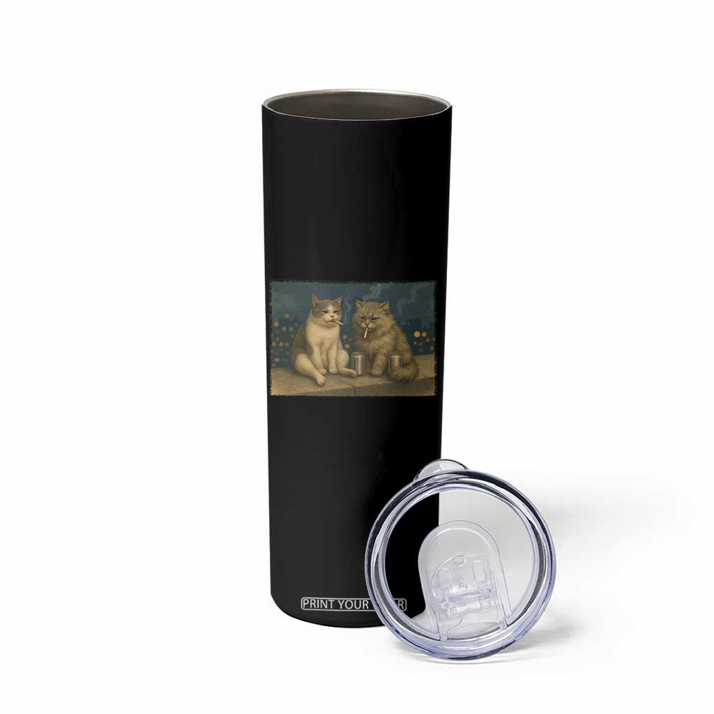 Funny Smoking Cat Skinny Tumbler Meme Cool Kitten With Cigarette TS12 Print Your Wear