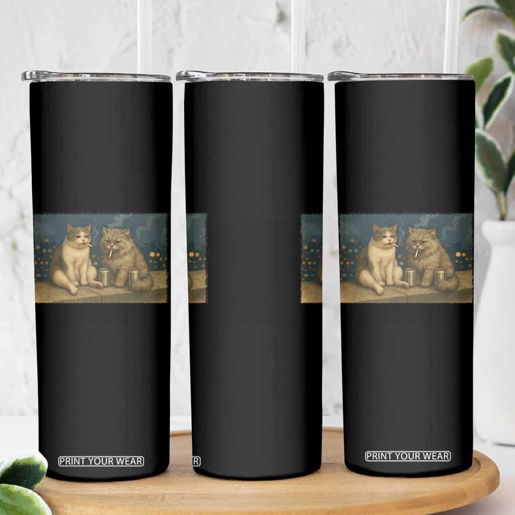 Funny Smoking Cat Skinny Tumbler Meme Cool Kitten With Cigarette TS12 Print Your Wear