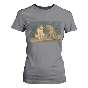 Funny Smoking Cat T Shirt For Women Meme Cool Kitten With Cigarette TS12 Charcoal Print Your Wear