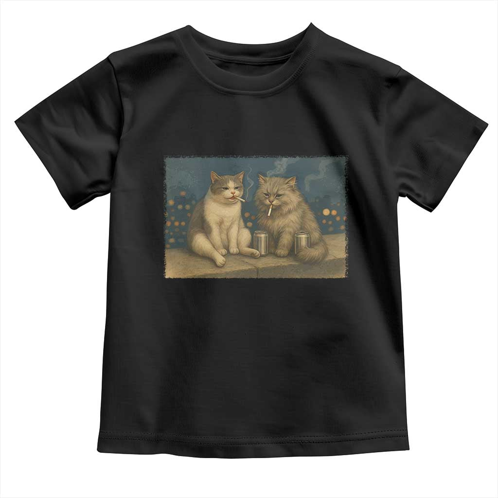 Funny Smoking Cat Toddler T Shirt Meme Cool Kitten With Cigarette TS12 Black Print Your Wear