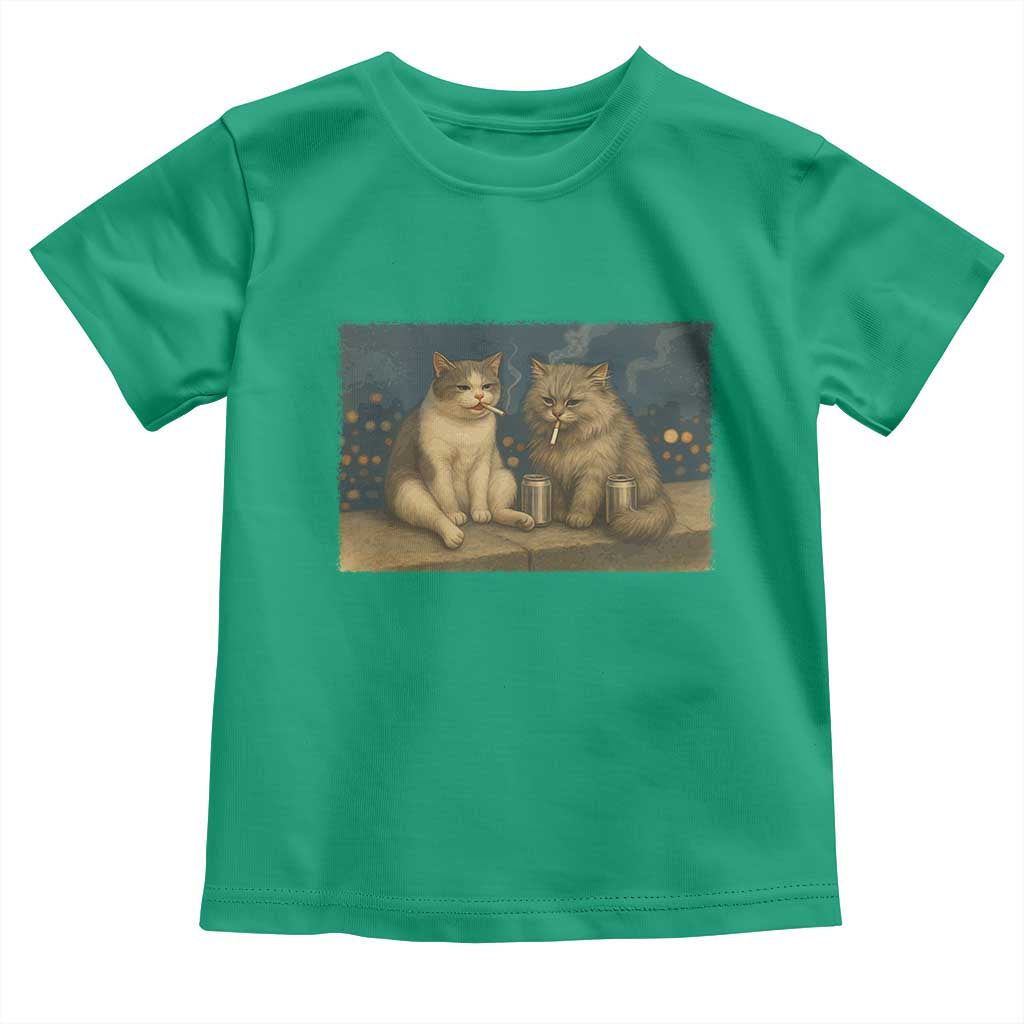 Funny Smoking Cat Toddler T Shirt Meme Cool Kitten With Cigarette TS12 Irish Green Print Your Wear