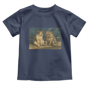 Funny Smoking Cat Toddler T Shirt Meme Cool Kitten With Cigarette TS12 Navy Print Your Wear