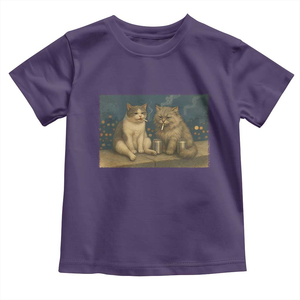 Funny Smoking Cat Toddler T Shirt Meme Cool Kitten With Cigarette TS12 Purple Print Your Wear