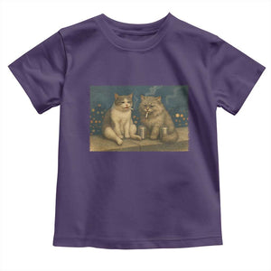 Funny Smoking Cat Toddler T Shirt Meme Cool Kitten With Cigarette TS12 Purple Print Your Wear