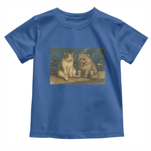 Funny Smoking Cat Toddler T Shirt Meme Cool Kitten With Cigarette TS12 Royal Blue Print Your Wear