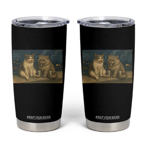 Funny Smoking Cat Tumbler Cup Meme Cool Kitten With Cigarette TS12 Black Print Your Wear