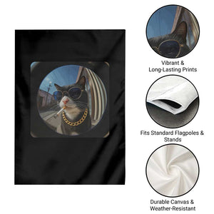 Smoking Cat Garden Flag Meme Funny Cool Kitten TS12 Print Your Wear