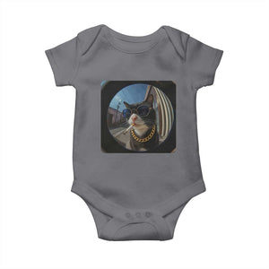 Smoking Cat Baby Onesie Meme Funny Cool Kitten TS12 Charcoal Print Your Wear