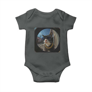 Smoking Cat Baby Onesie Meme Funny Cool Kitten TS12 Dark Heather Print Your Wear