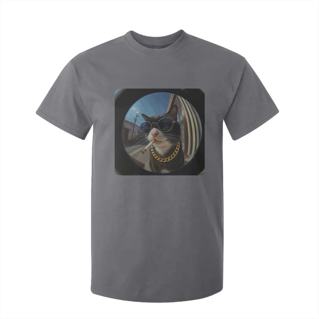 Smoking Cat T Shirt For Kid Meme Funny Cool Kitten TS12 Charcoal Print Your Wear