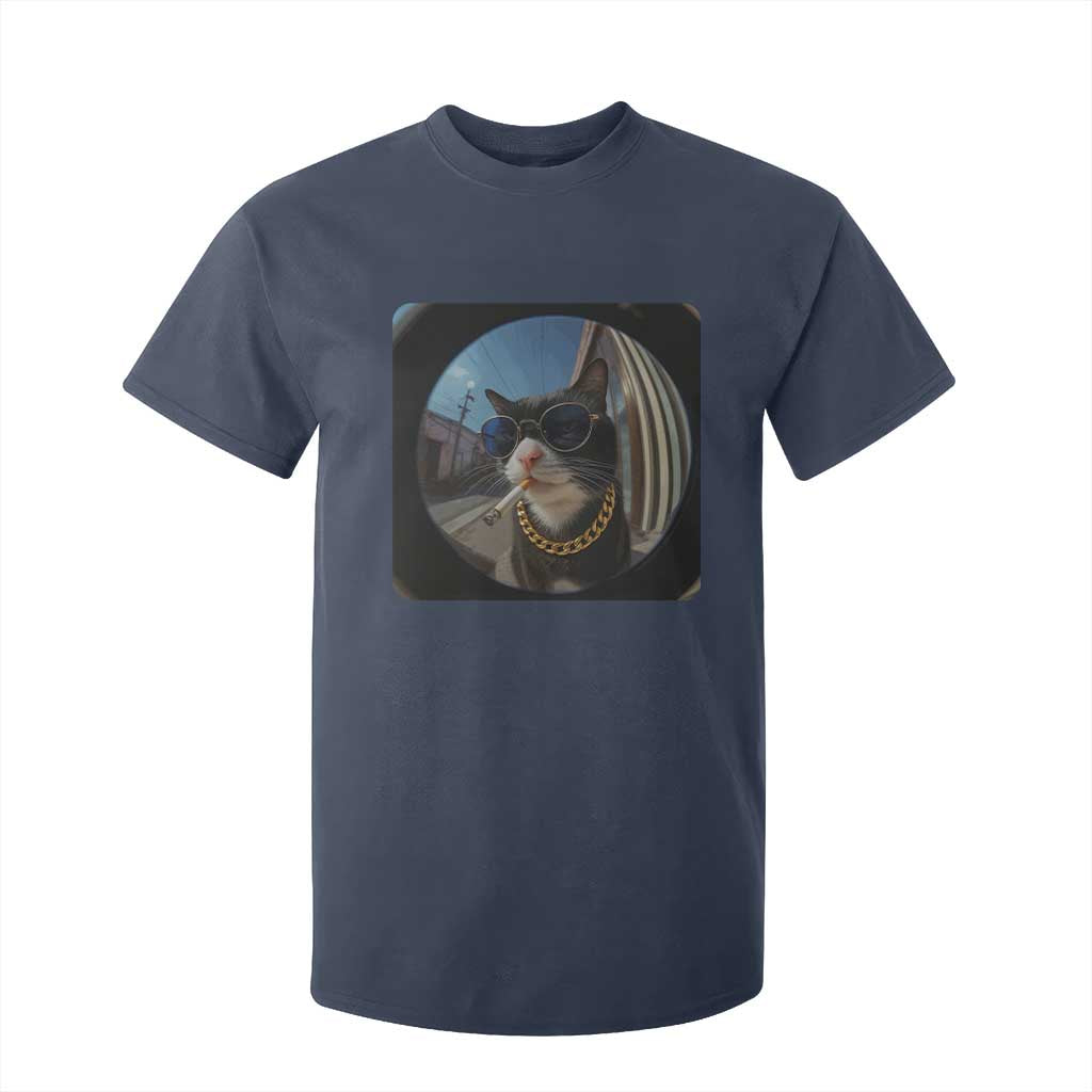 Smoking Cat T Shirt For Kid Meme Funny Cool Kitten TS12 Navy Print Your Wear