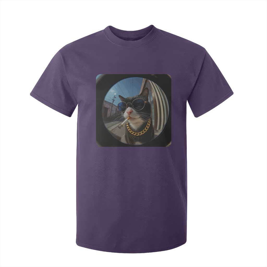 Smoking Cat T Shirt For Kid Meme Funny Cool Kitten TS12 Purple Print Your Wear
