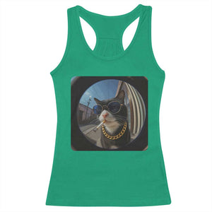 Smoking Cat Racerback Tank Top Meme Funny Cool Kitten TS12 Irish Green Print Your Wear