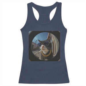 Smoking Cat Racerback Tank Top Meme Funny Cool Kitten TS12 Navy Print Your Wear