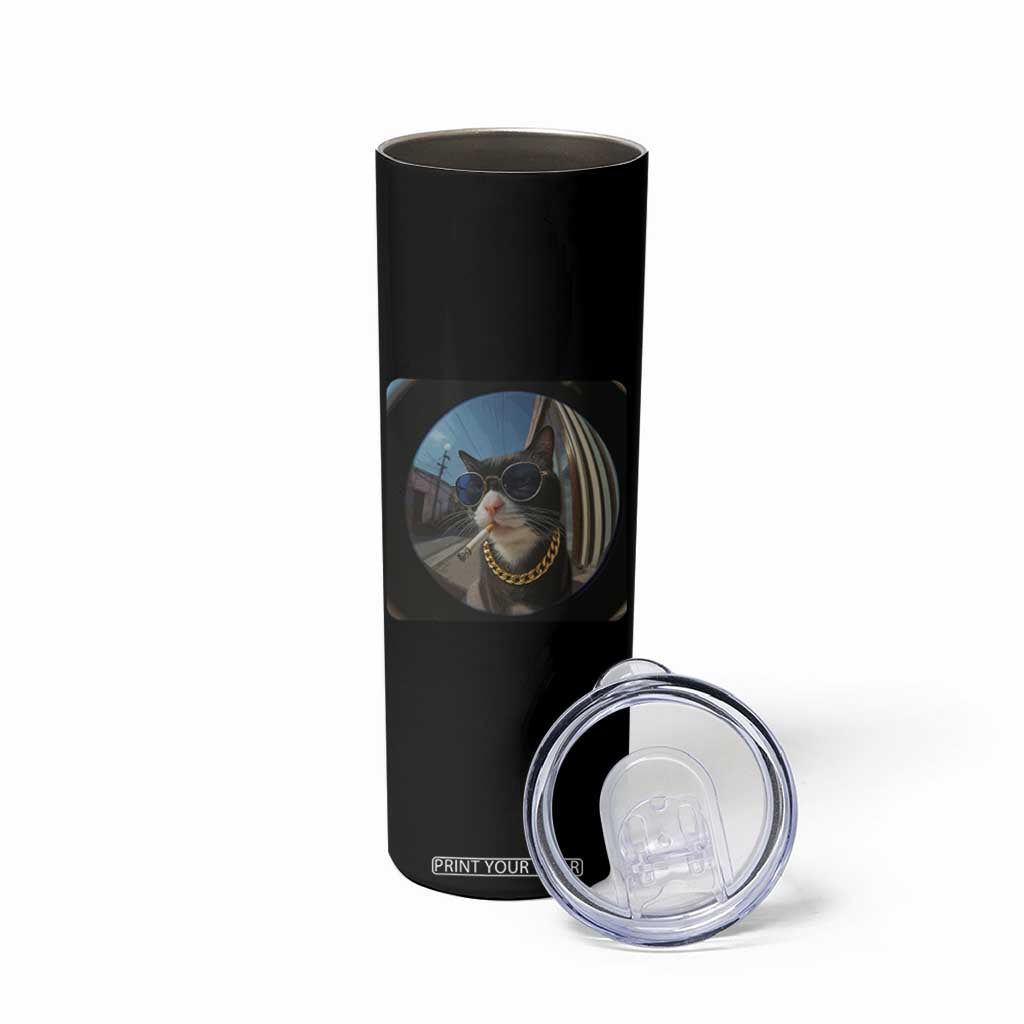Smoking Cat Skinny Tumbler Meme Funny Cool Kitten TS12 Print Your Wear