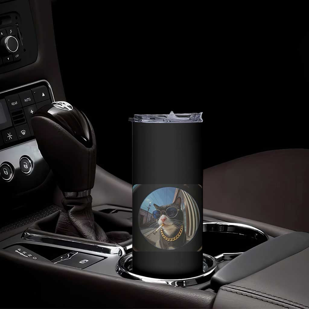 Smoking Cat Skinny Tumbler Meme Funny Cool Kitten TS12 Print Your Wear