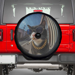 Smoking Cat Spare Tire Cover Meme Funny Cool Kitten TS12 Black Print Your Wear