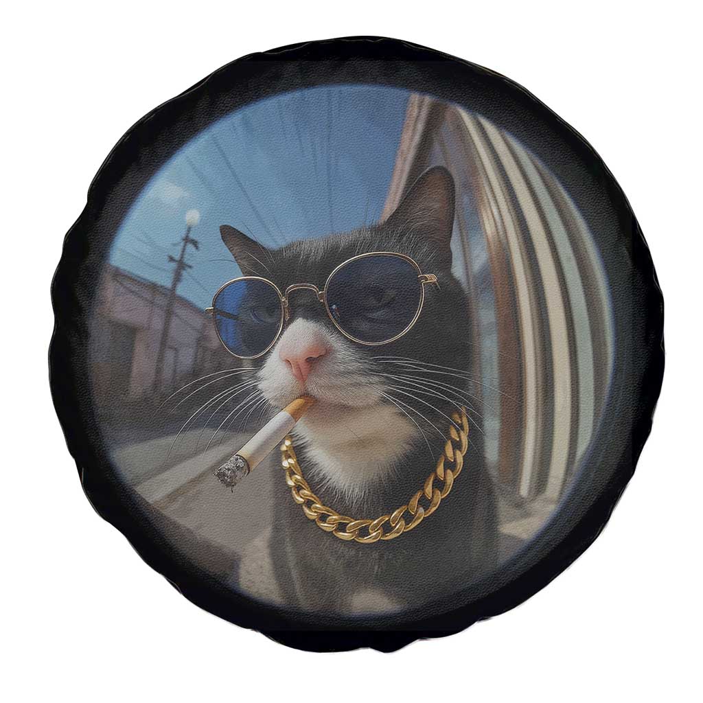 Smoking Cat Spare Tire Cover Meme Funny Cool Kitten TS12 Print Your Wear