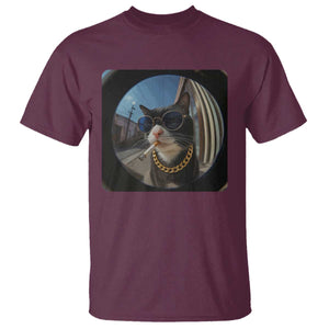 Smoking Cat T Shirt Meme Funny Cool Kitten TS12 Maroon Print Your Wear