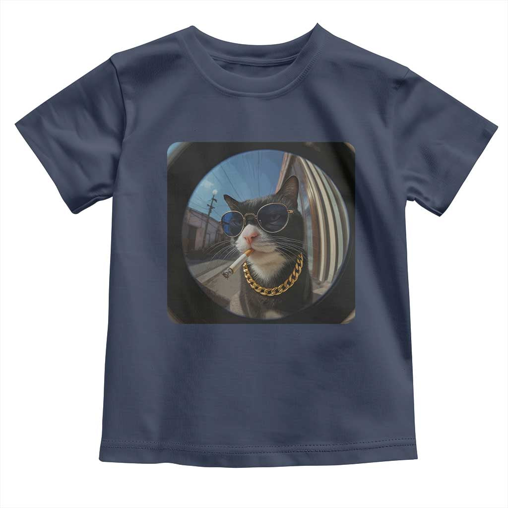 Smoking Cat Toddler T Shirt Meme Funny Cool Kitten TS12 Navy Print Your Wear