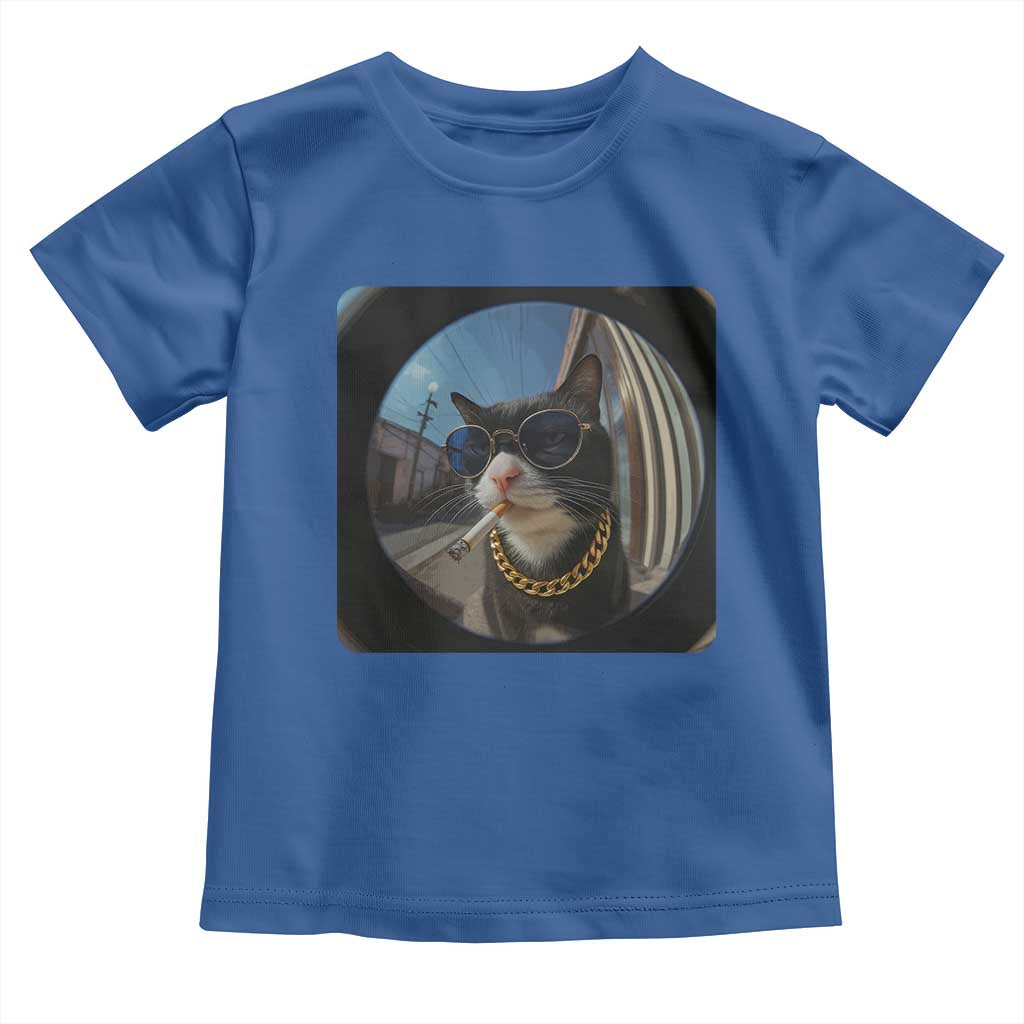 Smoking Cat Toddler T Shirt Meme Funny Cool Kitten TS12 Royal Blue Print Your Wear