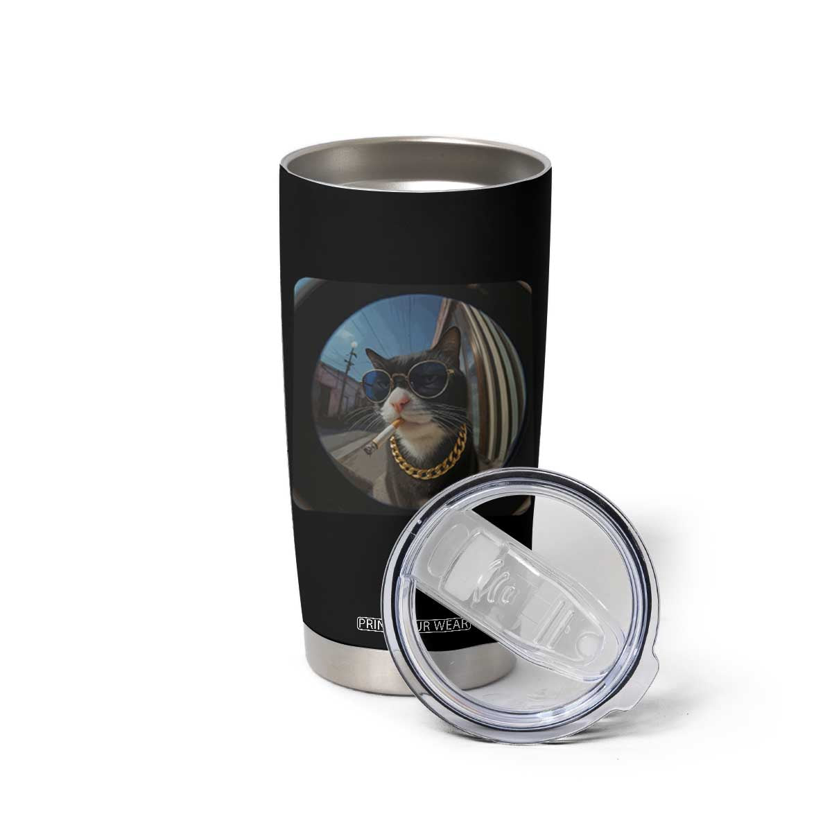 Smoking Cat Tumbler Cup Meme Funny Cool Kitten TS12 Print Your Wear
