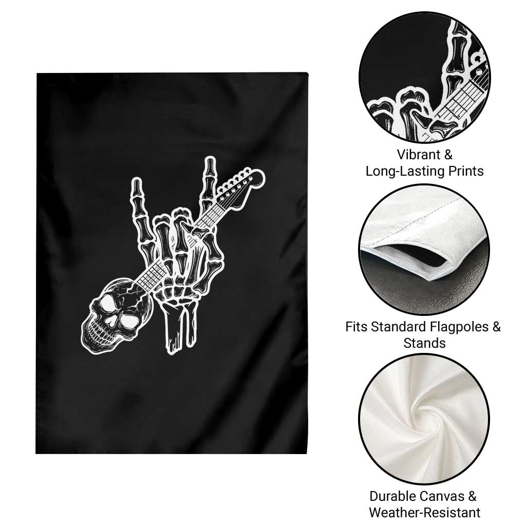 Rock N Roll Garden Flag Skeleton Hand Playing Guitar Heavy Metal Music TS12 Print Your Wear
