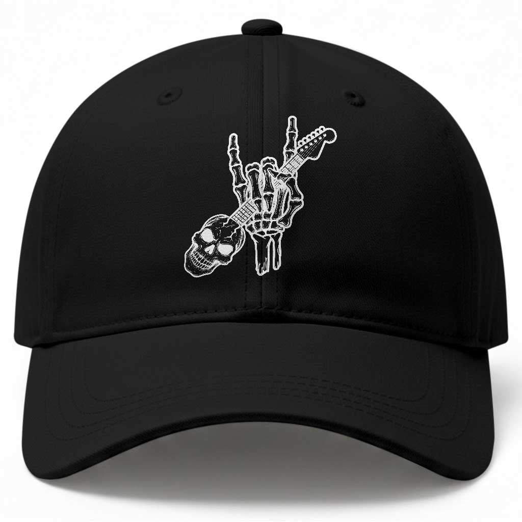 Rock N Roll Baseball Cap Skeleton Hand Playing Guitar Heavy Metal Music TS12 Print Your Wear